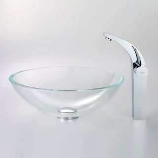 Crystal Clear Glass Vessel Sink and Illusio Faucet