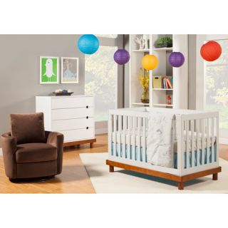 Baby Mod   Olivia 3 in 1 Baby Crib and 4 Drawer Dresser, Amber and White: Nursery Furniture