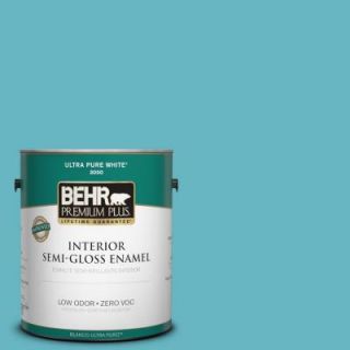 BEHR Premium Plus 1 gal. #520D 5 Tropical Tide Zero VOC Semi Gloss Enamel Interior Paint 340001