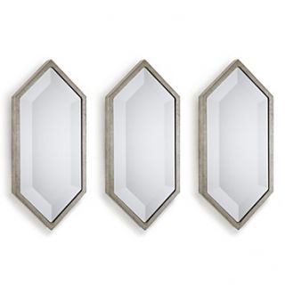 REGINA ANDREW DESIGN Silver Diamond Wall Panel Mirrors, Set of 3