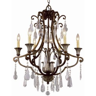 Crystal Flair 6 Light Chandelier with Crystal Accents