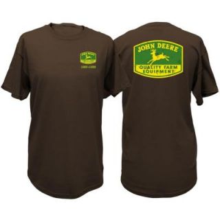 John Deere Vintage Trademark 4XL Adult Men’s Crew Neck Tee Shirt in Brown 13001044BW09