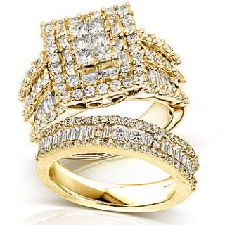 Diamond Me Diamond Engagement Ring and Wedding Band Set 2 4/5 carats