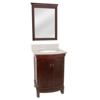 Foremost Clairemont 24 in. Vanity in Espresso with Canyon Dusk Granite Top and Mirror in Espresso DISCONTINUED CLEA2434