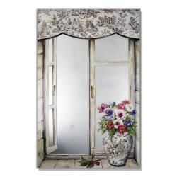 Faux Window Mirror Scene with Toile Vase  ™ Shopping