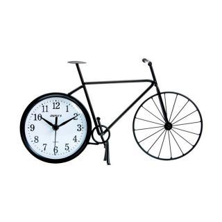 Maple's MapleS Mtc146 Matte Black Standard/Arabic Numeral Bicycle Silhouette Table Clock Matte Black Clock
