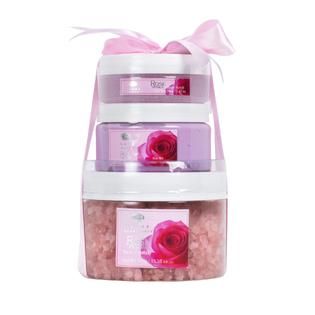 Image Essentials Plastic Jar bath & Body 3pc Gift Set   Rose   Beauty