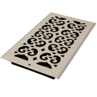 Decor Grates 6 in. x 14 in. Scroll White Painted Wall and Ceiling Register S614W WH