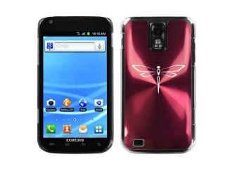 Rose Red Samsung Galaxy S II T989 T mobile Aluminum Plated Hard Back Case Cover J169 Dragonfly