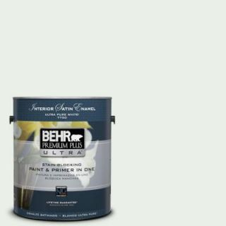 BEHR Premium Plus Ultra 1 gal. #440C 1 Cool White Satin Enamel Interior Paint 775001
