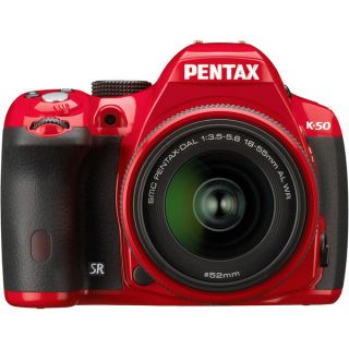 Pentax K 50 16.3MP Red Digital SLR Camera with DA 18 55mm AL WR Lens