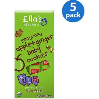 Ella's Kitchen Yum Yummy Apple & Ginger Stage 2 Baby Cookies, 3.8 oz, (Pack of 5)