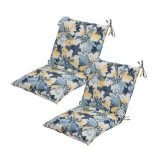 Hampton Bay Splash Floral Mid Back Outdoor Chair Cushion (2 Pack) DISCONTINUED 7410 02002200