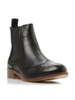 Dune Quentin brogue chelsea boots Black Leather