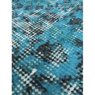 eCarpet Gallery Color Transition Hand Knotted Light Cyan Azur Area Rug