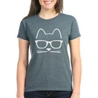 CafePress Womens Hipster Cat T Shirt