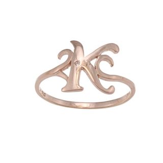 La Preciosa Rose Gold over Sterling Silver Cubic Zirconia K Ring