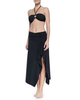 Michael Kors Collection Draped Solids Coverup Skirt, Black