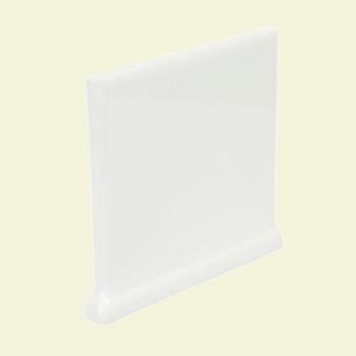 U.S. Ceramic Tile Bright White Ice 4.25 in. x 4.25 in. Right Cove Corner DISCONTINUED 081 STCR3401