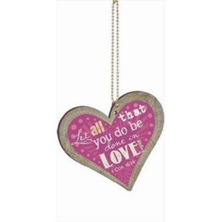 P. Graham Dunn 120205 Car Charm Heart Let All You Do Be Done In Love With Chain 2. 75 x 4