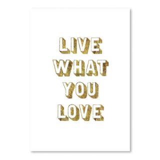 Motivated Live What You Love Gold Textual Art