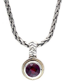 Balissima by EFFY Garnet Pendant Necklace in Sterling Silver and 18k