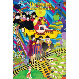 Beatles Yellow Submarine Collage Poster
