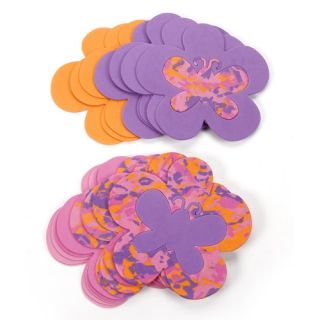 Foam Craft Butterfly and Flower Shapes, 60 Piece