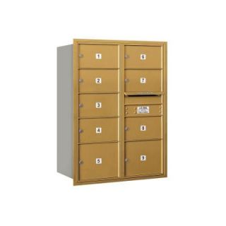 Salsbury Industries 3700 Series 41 in. 11 Door High Unit Gold Private Rear Loading 4C Horizontal Mailbox 3711D 09GRP