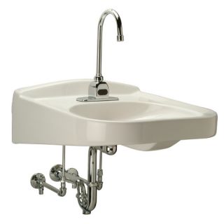 Wheelchair ADA Bathroom Sink with Half Pedestal