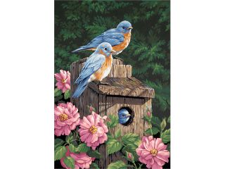 Paint By Number Kit 14"X20" Garden Bluebirds