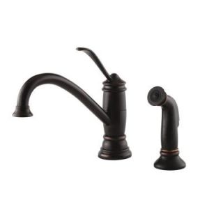 Pfister Brookwood Single Handle Standard Kitchen Faucet with Side Sprayer in Tuscan Bronze F 034 4ALY