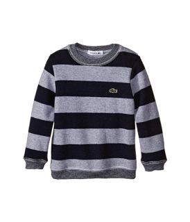 Lacoste Kids Striped Crew Neck Sweater with Elbow Patch Detail (Infant/Toddler/Little Kids/Big Kids)