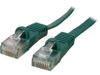 Coboc CY CAT5E 0.5 Green 0.5ft.(6in.) 30AWG Cat 5E Green Color 350MHz UTP Flat Ethernet Stranded Copper Patch cord /Molded Network lan Cable