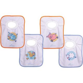 Dreambaby Terry Cloth Pull Over Bibs, Farm Animals, 4 Pack