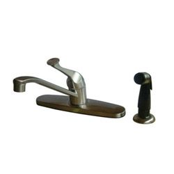 Bright Satin Nickel Finish Basic Brass Kitchen Faucet with Side