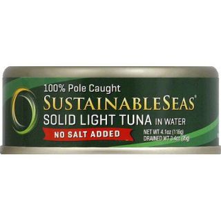 Sustainable Seas No Salt Added Solid Light Tuna Packed in Water, 4.1 oz, (Pack of 12)