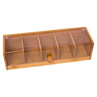 Lipper Bamboo & Acrylic 5 Section Tea Box