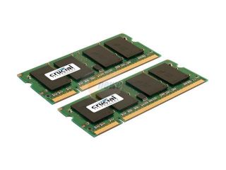 Open Box: Crucial 2GB (2 x 1GB) 200 Pin DDR2 SO DIMM DDR2 533 (PC2 4200) Dual Channel Kit Laptop Memory Model CT2KIT12864AC53E