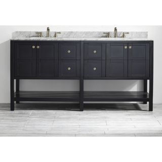 Vinnova Florence 72 inch Espresso Mirrorless Double Vanity with