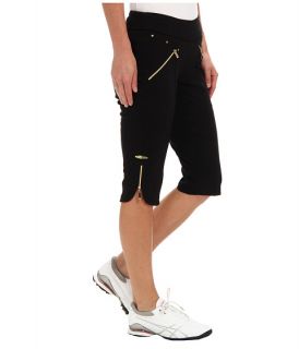 Jamie Sadock Skinnylicious 24 In Knee Capri With Gold Zippers And Control Top Mesh