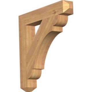 Ekena Millwork 3.5 in. x 24 in. x 24 in. Western Red Cedar Olympic Craftsman Smooth Bracket BKT04X24X24OLY04SWR