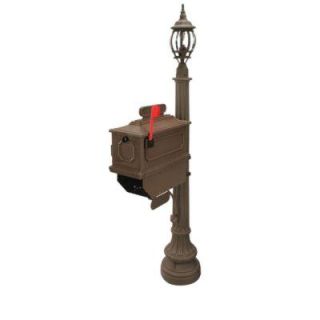 Postal Products Unlimited 1812 Beaumont 72 in. Plastic Coffee Mailbox with Lantern Post N1027262