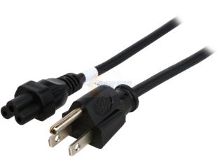 Rosewill RCPC 14014   6 Foot 18 AWG 3 Slot AC Power Cord / Cable for Laptops & Notebooks (C5/5 15P)   Black