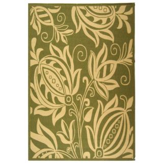 Safavieh Courtyard Green and Green Rectangular Indoor and Outdoor Machine Made Area Rug (Common: 8 x 10; Actual: 96 in W x 134 in L x 0.58 ft Dia)