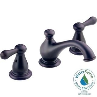 Delta Leland 8 in. Widespread 2 Handle Mid Arc Bathroom Faucet in Venetian Bronze Featuring Diamond Seal Technology 3578 RBMPU DST