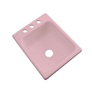 Thermocast Crisfield Drop In Acrylic 17 in. 3 Hole Single Bowl Entertainment Sink in Dusty Rose 26362