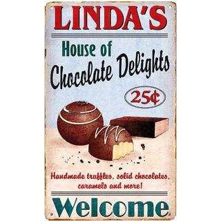 Personalized Vintage Metal Sign  Chocolate