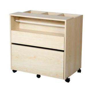 South Shore Furniture Crea Laminated Particleboard Craft Storage Cabinet with Wheels in Natural Maple 7513691