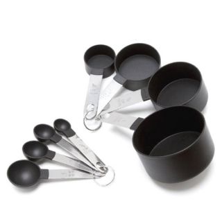 Cooks Corner 8 piece Black Stainless Steel Measuring Cup and Spoon